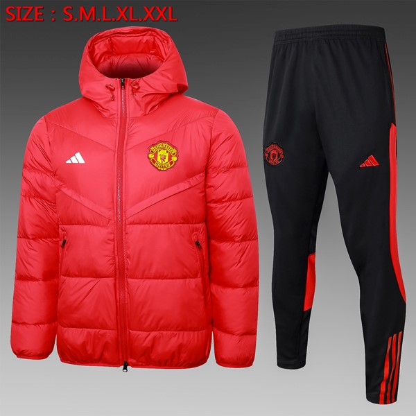 Abrigo Plumón Manchester United Conjunto Completo 2024-25 Rojo